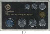 Deutsche Demokratische Republik,K U R S S Ä T Z E  Kurssatz 1985.  1 Pfennig bis 5 Mark Frauenkirche Dresden.