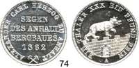 Deutsche Münzen und Medaillen,Anhalt - Bernburg Alexander Karl 1834 - 1863 Ausbeutevereinstaler 1862 A.  Kahnt 6.  AKS 17.  Jg. 73.  Thun 6.  Dav. 506.