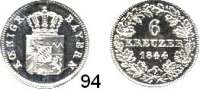 Deutsche Münzen und Medaillen,Bayern Ludwig I. 1825 - 1848 6 Kreuzer 1844.  AKS 82.  Jg. 60.