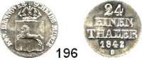Deutsche Münzen und Medaillen,Braunschweig - Calenberg (Hannover) Ernst August 1837 - 1851 1/24 Taler 1842 S.  AKS 116.  Jg. 46.