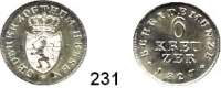 Deutsche Münzen und Medaillen,Hessen - Darmstadt Ludwig I. (X.) (1790) 1806 - 1830 6 Kreuzer 1827.  AKS 79.  Jg. 26.
