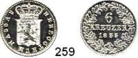Deutsche Münzen und Medaillen,Nassau Adolf 1839 - 1866 6 Kreuzer 1855.  AKS 69.  Jg. 47.