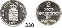 Deutsche Münzen und Medaillen,Sachsen Johann 1854 - 1873 2 Neugroschen 1856 F.  AKS 143.  Jg. 83.
