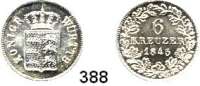 Deutsche Münzen und Medaillen,Württemberg, Königreich Wilhelm I. 1816 - 1864 6 Kreuzer 1845.  AKS 100.  Jg. 68.