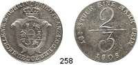 Deutsche Münzen und Medaillen,Mecklenburg - Schwerin Friedrich Franz I. 1785 - 1837 2/3 Taler 1808.  Kahnt 284 d.  AKS 6.  Jg. 20 a.