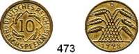 R E I C H S M Ü N Z E N,Weimarer Republik  10 Reichspfennig 1928 G.  Jaeger 317.
