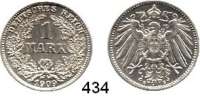 R E I C H S M Ü N Z E N,Kleinmünzen  1 Mark 1909 E.  Jaeger 17.