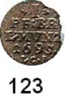 Deutsche Münzen und Medaillen,Brandenburg - Preußen Friedrich III. (I.) 1688 - 1701 (1713) Einseitiger Pfennig 1695 LCS, Berlin.  0,32 g.  v. S. 721.