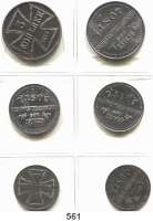 Besetzte Gebiete - Kolonien - Danzig,Oberbefehlshaber Ost 1 Kopeke 1916 A, J; 2 Kopeken 1916 A, J; 3 Kopeken 1916 A und J. LOT. 6 Stück.
