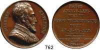 M E D A I L L E N,Personen Kepler, Johannes Bronzemedaille 1822 (Caque/Durand).  Brustbild nach rechts. / 9 Textzeilen.  41,1 mm.  45,97 g.