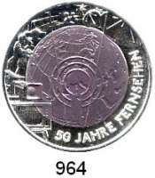 AUSLÄNDISCHE MÜNZEN,E U R O  -  P R Ä G U N G E N Österreich 25 EURO 2005 (Bi-Metall Silber/Niob).  50 Jahre Fernsehen.  Im Originaletui mit Zertifikat.