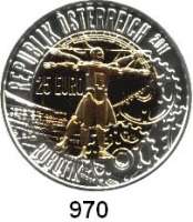 AUSLÄNDISCHE MÜNZEN,E U R O  -  P R Ä G U N G E N Österreich 25 EURO 2011 (Bi-Metall Silber/Niob).  Robotik.  Im Originaletui mit Zertifikat.