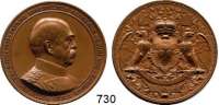 M E D A I L L E N,Personen Bismarck, Fürst Otto von Bronzemedaille 1885 (K. Schwenzer). Auf seinen 70. Geburtstag und 50jähriges Dienstjubiläum. 38 mm. 26,18 g. Bennert 34.
