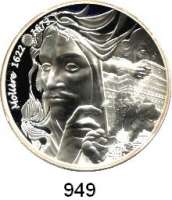 AUSLÄNDISCHE MÜNZEN,E U R O  -  P R Ä G U N G E N Frankreich 20 Euro 2022 (Silberunze).  400. Geburtstag von Moliere.  Mit Zertifikat.