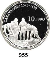 AUSLÄNDISCHE MÜNZEN,E U R O  -  P R Ä G U N G E N Malta 10 Euro 2022 (Silberunze).  Caravaggio - Enthauptung Johannes des Täufers.  Mit Zertifikat.
