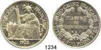 AUSLÄNDISCHE MÜNZEN,Französisch Indo-China  Piaster 1925 A, Paris.  Schön 14 a.  KM 5.