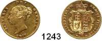 AUSLÄNDISCHE MÜNZEN,Großbritannien Viktoria 1837 - 1901 1/2 Sovereign 1857.  (3,66g fein).  Kahnt 111.  KM 735.1.  Fb. 389 b.  GOLD.