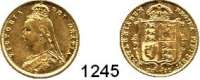 AUSLÄNDISCHE MÜNZEN,Großbritannien Viktoria 1837 - 1901 Half Sovereign 1892.  (3,66g fein).  Spink 3869.  Kahnt 132.  KM 766.  Fb. 393.  GOLD.