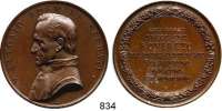 M E D A I L L E N,Religion; Liebe und Ehe Bronzemedaille 1897 (Johnson). Brustbild des Priesters und Universalgelehrten Antonio Rosmini-Serbati. Brustbild nach links. / 7 Textzeilen im Kranz. 47 mm. 42,94 g.