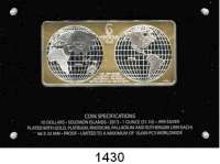 AUSLÄNDISCHE MÜNZEN,Salomon-Inseln  10 Dollars 2013  (Silberunze in Barrenform, plattiert mit Gold, Platin, Rhodium, Palladium und Ruthenium).  KM 279.  Im Originalrahmen.