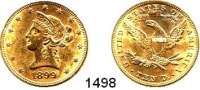AUSLÄNDISCHE MÜNZEN,U S A  10 Dollars 1899 Philadelphia (15,04g fein).  Kahnt/Schön 49.  KM 102.  Fb. 143.  GOLD.