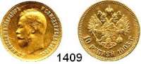 AUSLÄNDISCHE MÜNZEN,Russland Nikolaus II. 1894 - 1917 10 Rubel 1903.  (7,74g fein).  Bitkin 11.  Schön 16.4.  Y. 64.  Fb. 179.  GOLD.