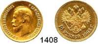 AUSLÄNDISCHE MÜNZEN,Russland Nikolaus II. 1894 - 1917 10 Rubel 1903.  (7,74g fein).  Bitkin 11.  Schön 16.4.  Y. 64.  Fb. 179.  GOLD.