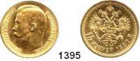 AUSLÄNDISCHE MÜNZEN,Russland Nikolaus II. 1894 - 1917 15 Rubel 1897.  (11,61g fein).  Bitkin 1.  Kahnt/Schön 17.  Y. 65.  Fb. 177.  GOLD.