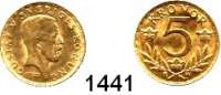 AUSLÄNDISCHE MÜNZEN,Schweden Gustav V. 1907 - 1950 5 Kronen 1920 (2,01g fein).  Schön 34.  KM 797.  Fb. 97.  GOLD.