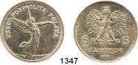 AUSLÄNDISCHE MÜNZEN,Polen Republik 1919 - 1939 5 Zlotych 1928.  Nike.  Fischer OB 013.  Schön 17.  Y. 18.