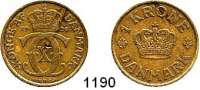 AUSLÄNDISCHE MÜNZEN,Dänemark Christian X. 1912 - 1947 1 Krone 1924.  Schön 41.  KM 824.1.