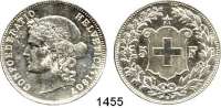 AUSLÄNDISCHE MÜNZEN,Schweiz  5 Franken 1907.  HMZ-2 1198 k.  Schön 30.  KM 34.