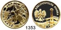 AUSLÄNDISCHE MÜNZEN,Polen Volksrepublik 200 Zlotych 2006.  (13,98g fein).  Berittener Krieger der Piasten.  Fischer KZ 029.  Schön 606.  Fb. 213.  Im Originaletui mit Zertifikat.  GOLD.
