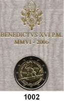 AUSLÄNDISCHE MÜNZEN,E U R O  -  P R Ä G U N G E N Vatikan 2 Euro 2006.  500 Jahre 