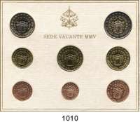 AUSLÄNDISCHE MÜNZEN,E U R O  -  P R Ä G U N G E N Vatikan Kurssatz 2005 