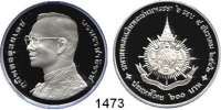 AUSLÄNDISCHE MÜNZEN,Thailand Rama IX. 1946 - 2016 600 Baht 1999.  72. Geburtstag von König Bhumibol.  Schön 511.  KM 356.  Im Originaletui mit Zertifikat.
