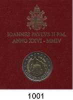 AUSLÄNDISCHE MÜNZEN,E U R O  -  P R Ä G U N G E N Vatikan 2 Euro 2004.  75. Jahrestag der Gründung des Staates Vatikanstadt.  Schön 359.  KM 358.