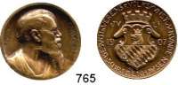M E D A I L L E N,Personen Lenbach, Franz von Bronzemedaille 1907 (HITL). Besuch des Vereins für Volkskunst und Volkskunde Schrobenhausen. Brustbild nach rechts. / Wappen. 28,2 mm. 15,9 g.