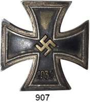 Orden, Ehrenzeichen, Militaria, Zeitgeschichte,Deutschland Drittes Reich Eisernes Kreuz  1. Klasse 1939.  Buntmetallkern, leicht verbogen.