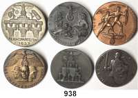 Orden, Ehrenzeichen, Militaria, Zeitgeschichte,Zeitgeschichte  -  Militaria  Drittes Reich,  LOT. von 6 verschiedenen Reichsparteitagsabzeichen 1934 bis 1939.
