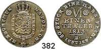 Deutsche Münzen und Medaillen,Westfalen Hieronymus Napoleon 1807 - 1813 1/6 Taler 1813 B.  AKS 15.  Jg. 21.  Schräg geriffelter Rand.
