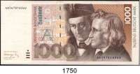 P A P I E R G E L D,BUNDESREPUBLIK DEUTSCHLAND  1000 Deutsche Mark 1.8.1991.  KN  AA....A.  Ros. BRD-46 a.