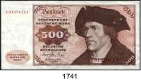 P A P I E R G E L D,BUNDESREPUBLIK DEUTSCHLAND  500 Deutsche Mark 1.6.1977.  KN  V....N.  Ros. BRD-23 a.