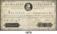 P A P I E R G E L D,AUSLÄNDISCHES  PAPIERGELD Frankreich 50 Livres 19.6.1791.  Pick A 43.
