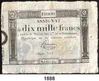P A P I E R G E L D,AUSLÄNDISCHES  PAPIERGELD Frankreich 10.000 Francs 7.1.1795.  Pick A 82.
