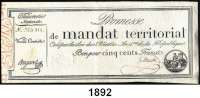 P A P I E R G E L D,AUSLÄNDISCHES  PAPIERGELD Frankreich 500 Francs 18.3.1796.  Pick A 86 a und A 86 b.  LOT. 2 Scheine.