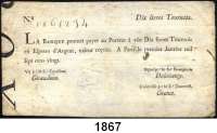 P A P I E R G E L D,AUSLÄNDISCHES  PAPIERGELD Frankreich 10 Livre Tournois 1.7.1720.  Blankette.  Pick A 20 a.