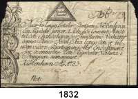 P A P I E R G E L D,AUSLÄNDISCHES  PAPIERGELD Dänemark 1 Rigsdaler Courant 1783.  Nr.67721.  Pick A 24 c.