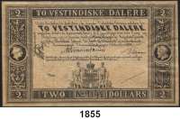 P A P I E R G E L D,AUSLÄNDISCHES  PAPIERGELD Dänisch-West-Indien 2 Dalere / 2 Dollars 1898.  Reminder.  Pick 8 r.