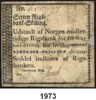 P A P I E R G E L D,AUSLÄNDISCHES  PAPIERGELD Norwegen 16 Rigsbank-Skilling. Christiania 1814. Nr. 653491.  Pick A 25.